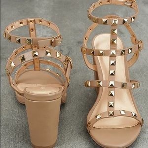 Studded Ankle Strap Heels